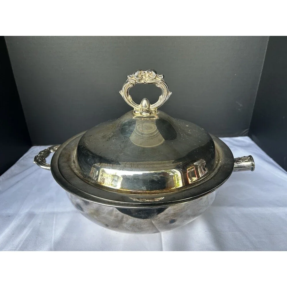 Leonard Silver Plated Covered Serving Bowl 9